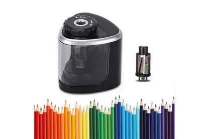 Electric Pencil Sharpener Automatic Fast Sharpener Battery Operated Black