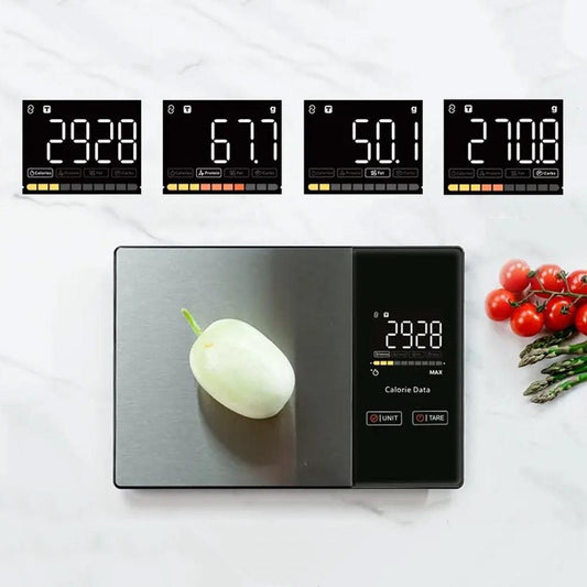 Smart Nutrition Food Scale with LED Display Tracks Calories Fat for Nutrition Tracking
