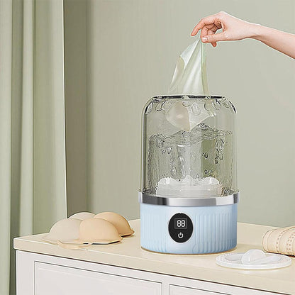 Mini Portable Washing Machine Rechargeable Small Clothes Washer for Travel Use Blue