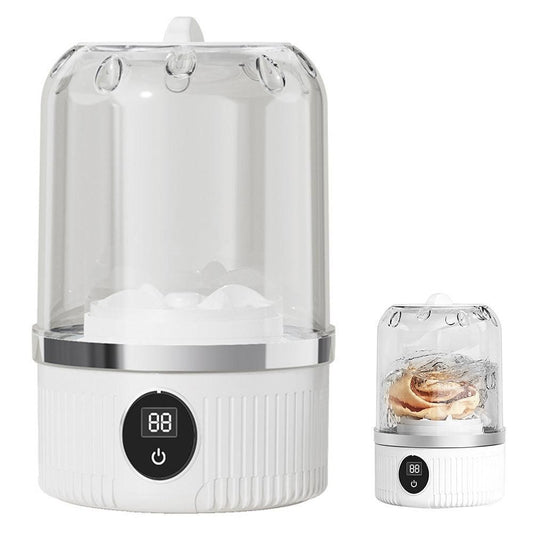 Mini Portable Washing Machine Rechargeable Small Clothes Washer for Travel Use White