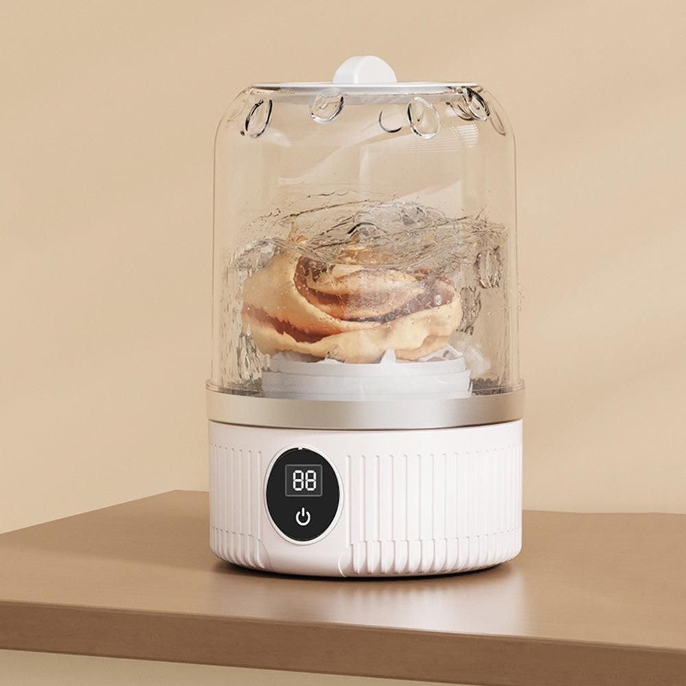 Mini Portable Washing Machine Rechargeable Small Clothes Washer for Travel Use White
