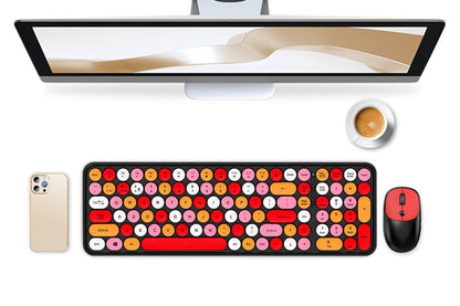 2.4GHz Wireless Keyboard and Mouse Combo Cute Pink
