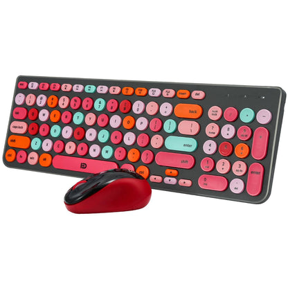 2.4GHz Wireless Keyboard and Mouse Combo Cute Pink