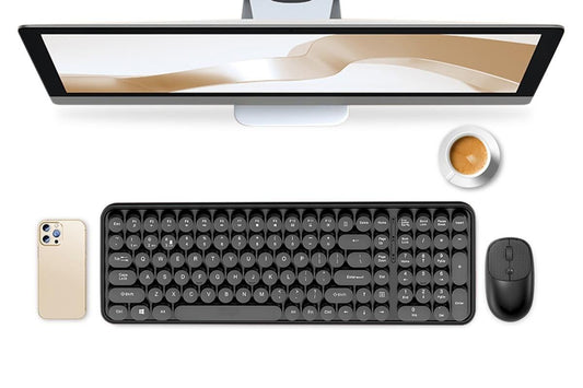 2.4GHz Wireless Keyboard and Mouse Combo Cute Black