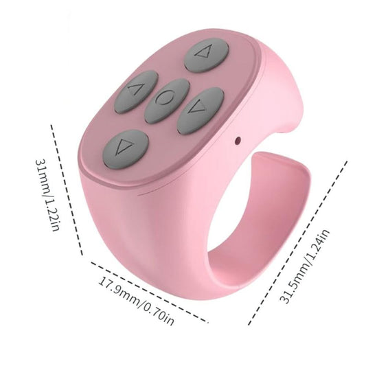 Wireless Page Turner Bluetooth Ring Remote Control Fingertip Selfie Video Controller for Smart Phone Pink