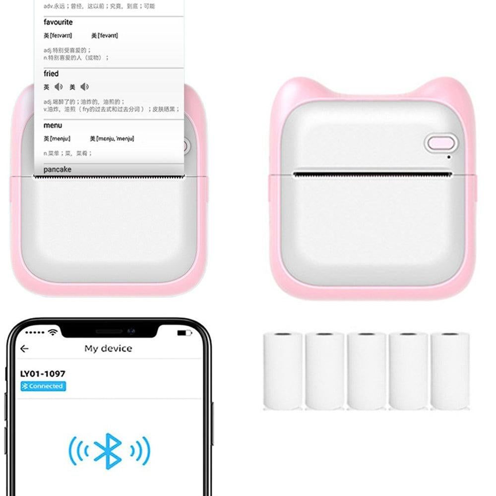 Pocket Bluetooth Thermal Printer Wireless Mobile Inkless Printer for Home Office Cyan