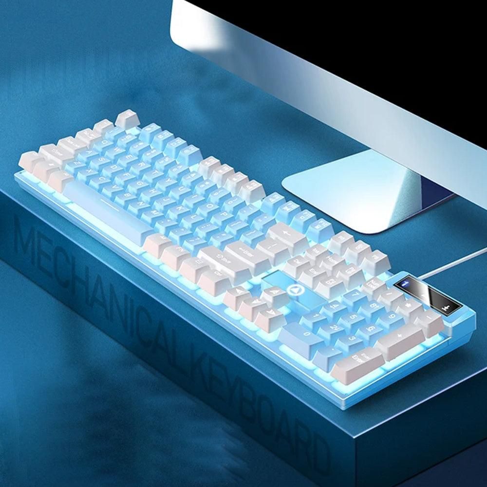 104 Keys Gaming Keyboard Wired Backlit Keyboard Blue