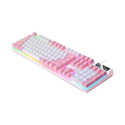 104 Keys Gaming Keyboard Wired Backlit Keyboard White