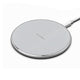 10W Qi Wireless Fast Charger with 1m USB Charging Cable for Smartphones - Silver