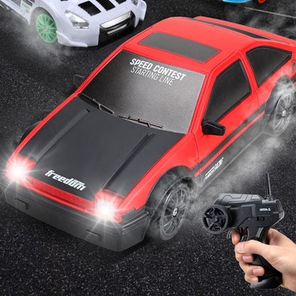 1/24 2.4GHz RC Drift Car 4WD High Speed Remote Control Racing Vehicle Red for 3 year old+