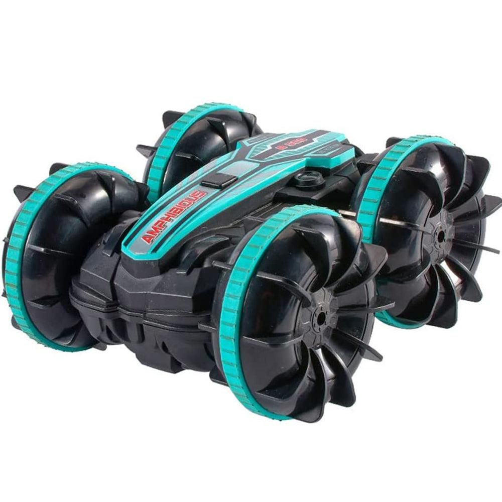 2.4Ghz Remote Control Gesture Sensor Toy Car Boat Truck 4WD Waterproof RC Amphibious Vehicle-Blue