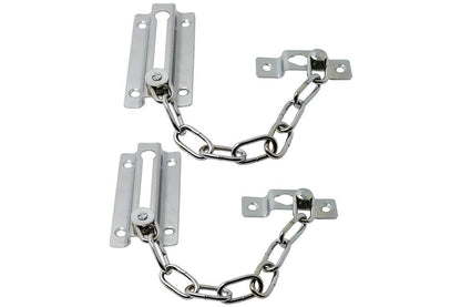 2Pcs Door Security Chain Lock Door Chain Lock with 12 Screws for Wood Door-Silver
