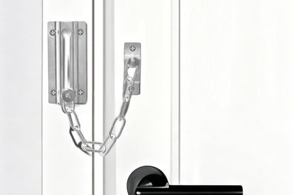 2Pcs Door Security Chain Lock Door Chain Lock with 12 Screws for Wood Door-Silver