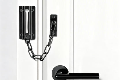 2Pcs Door Security Chain Lock Door Chain Lock with 12 Screws for Wood Door-Black