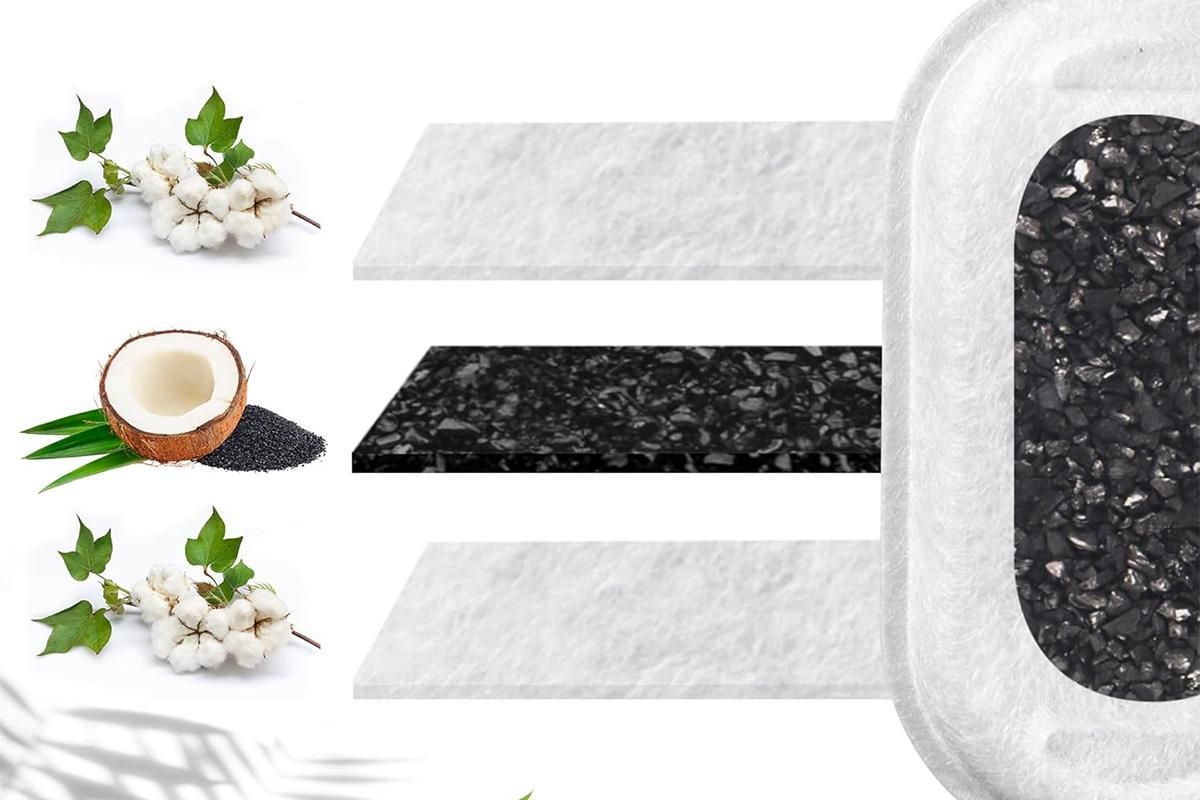 12 Sets Carbon Filters Water Fountain Replacement for Pet Dog Cat Water Drinking
