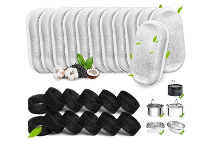 12 Sets Carbon Filters Water Fountain Replacement for Pet Dog Cat Water Drinking