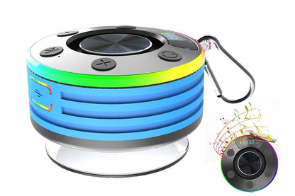 Bluetooth 5.3 Shower Speaker Water-resistant Wireless Speaker With Suction Cup Shower Radio For Outdoor-Black