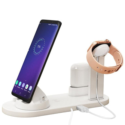Wireless Charger Dock 3 in 1 Charging Station Wireless Charger Stand for Apple iPhone Watch -White