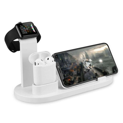 Wireless Charger Dock 3 in 1 Charging Station Wireless Charger Stand for Apple iPhone Watch -White