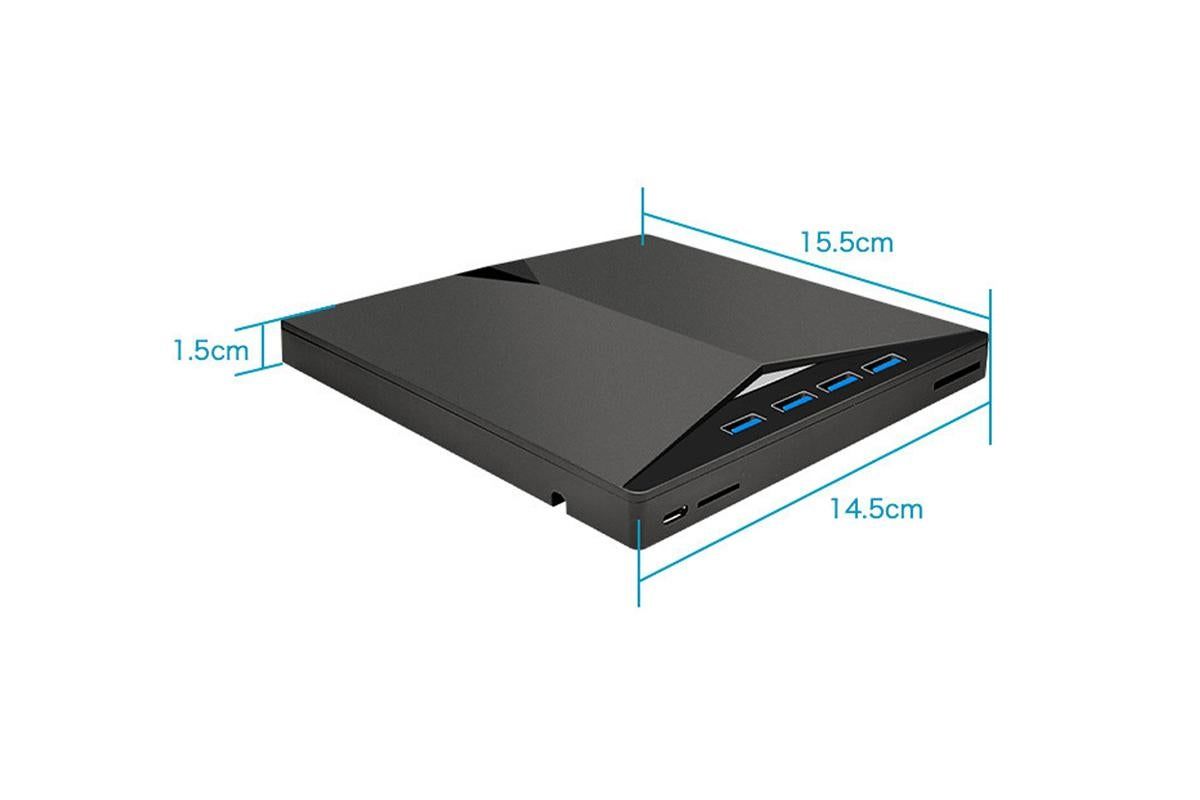 External CD/DVD Drive USB 3.0 Ultra-Slim Portable Burner Writer Compatible with Mac Os Windows 11 10 7