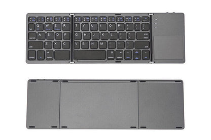 Foldable Bluetooth Keyboard with Touchpad Full-Size Travel Keyboards for Windows iOS Android-USB-B Interface