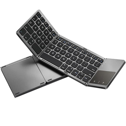 Foldable Bluetooth Keyboard with Touchpad Full-Size Travel Keyboards for Windows iOS Android-USB-B Interface