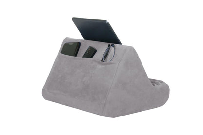 Tablet Holder Multi Angle Lazy Holder Stand with 2 Pockets for Bed Desk-Grey