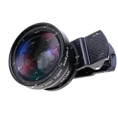 Cell Phone Camera Lens 2 in1 Portable Wide Angle Macro Cell Phone Camera Lens Kit -Black