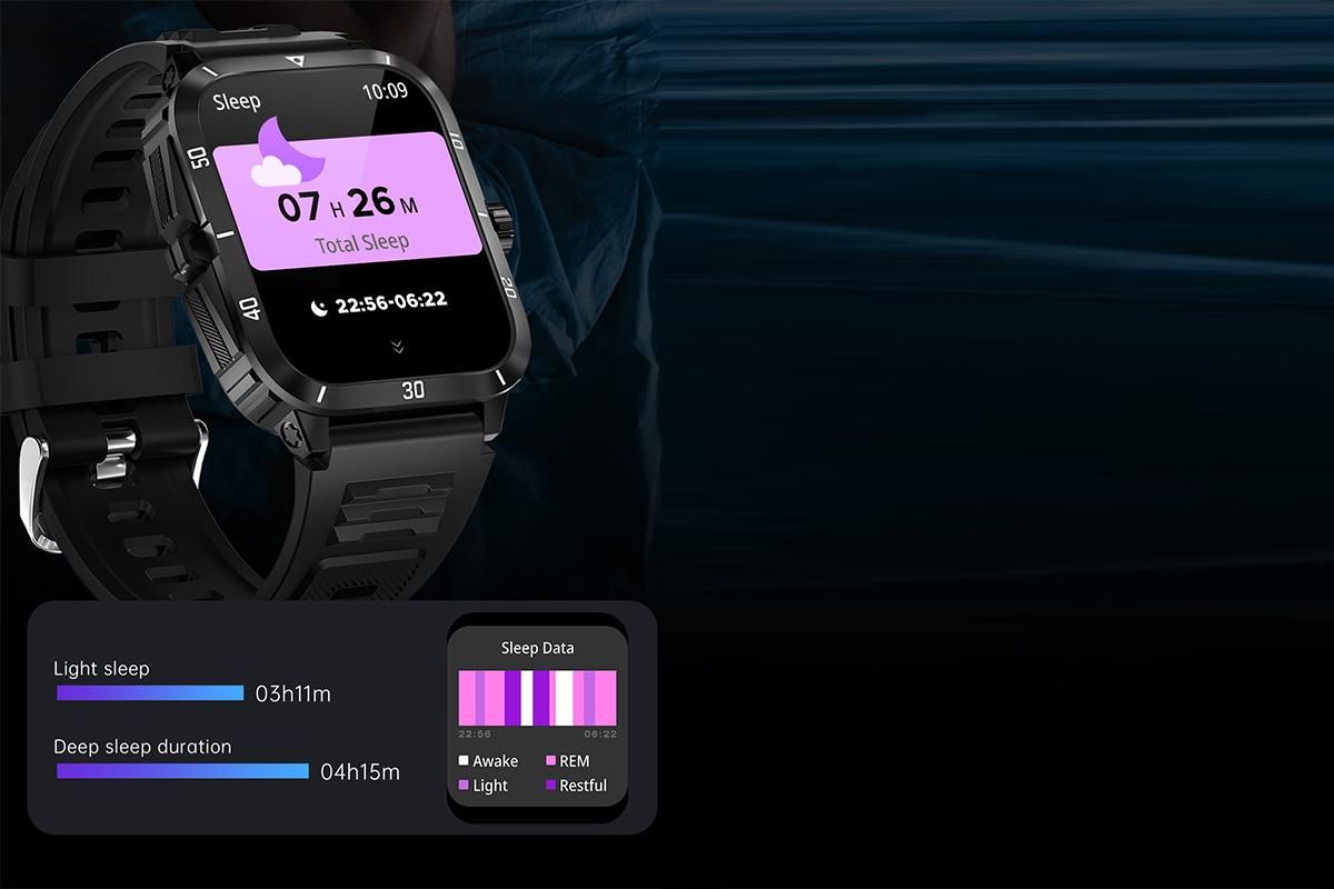 Waterproof Smartwatch for Men Android iOS Phones Smart Watch Fitness Tracker 1.96 Inch Heart Rate Sport Pedometer Sleep Digital Step Activity Monitor-Black Silver