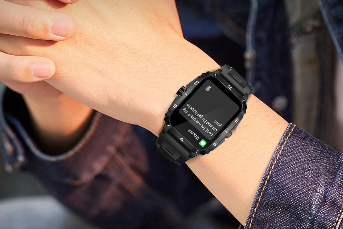 Waterproof Smartwatch for Men Android iOS Phones Smart Watch Fitness Tracker 1.96 Inch Heart Rate Sport Pedometer Sleep Digital Step Activity Monitor-Black Silver