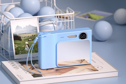 4K Digital Camera 2.4 Inch 1080P 48MP Entry Level Students Camera with 8 Times Zoom Built-in Music Games for Teens Christmas Gift-Blue