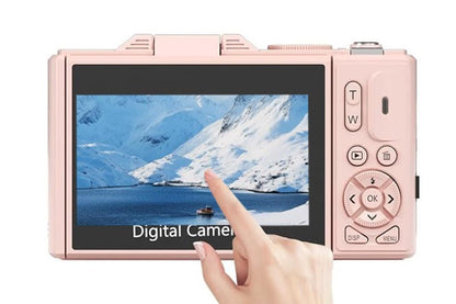 5K Digital Camera with 180-degree Flip Screen Vlogging Camera for YouTube -Pink