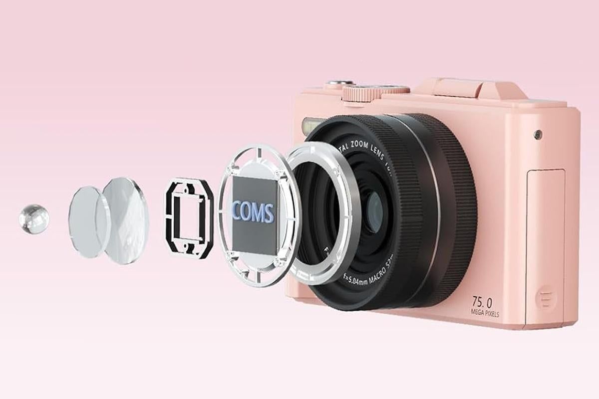 5K Digital Camera with 180-degree Flip Screen Vlogging Camera for YouTube -Pink