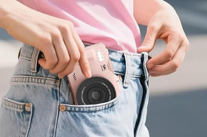5K Digital Camera with 180-degree Flip Screen Vlogging Camera for YouTube -Pink