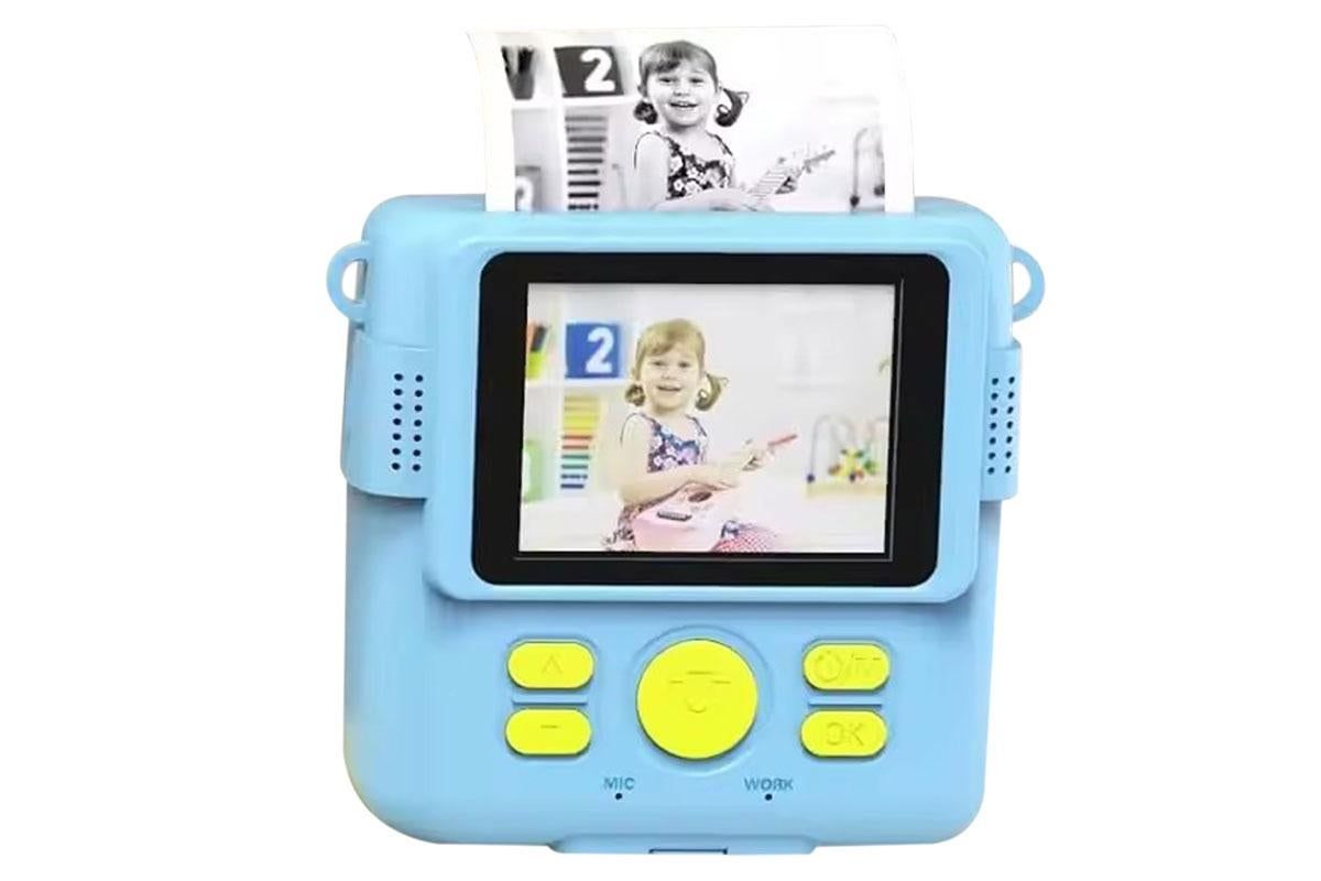 Instant Print Camera for Kids Zero Ink Print Photo Camera with 32G TF Card-Blue