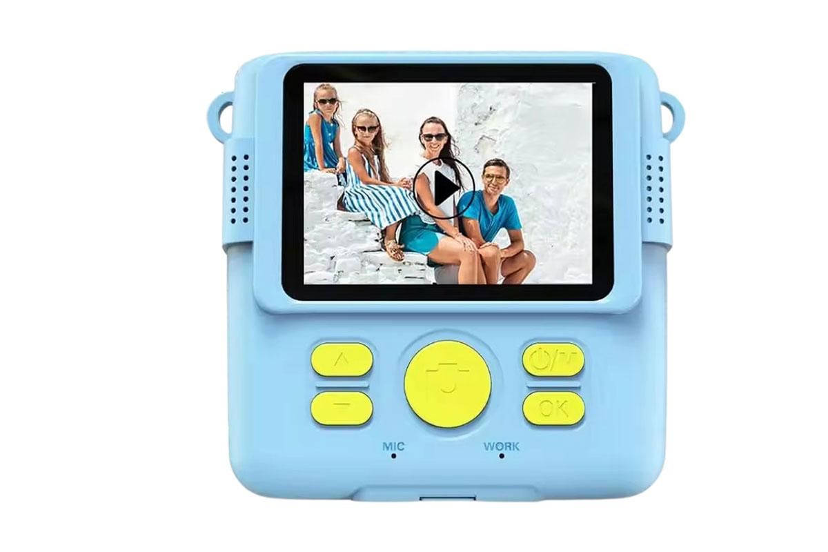 Instant Print Camera for Kids Zero Ink Print Photo Camera with 32G TF Card-Blue