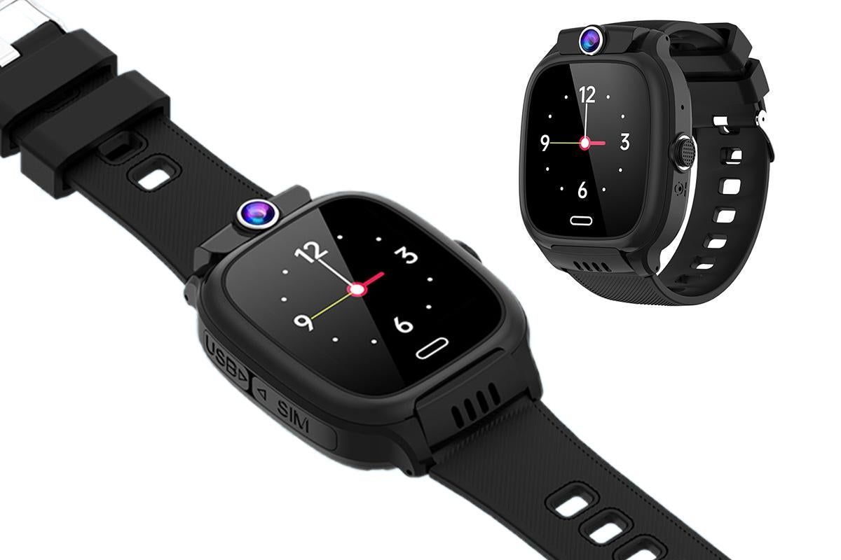 4G Smart Phone Watch Dual Positioning Alarm Water-Resistant Smart watch-Black