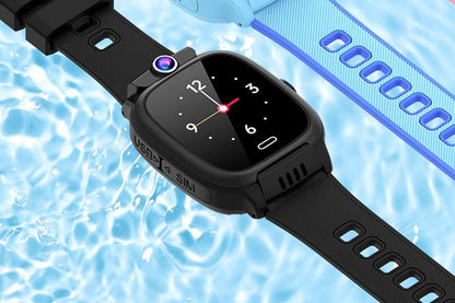 4G Smart Phone Watch Dual Positioning Alarm Water-Resistant Smart watch-Black