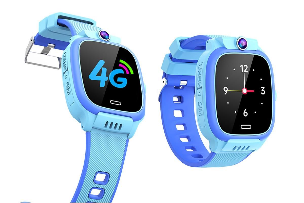 4G Smart Phone Watch Dual Positioning Alarm Water-Resistant Smart watch-Blue