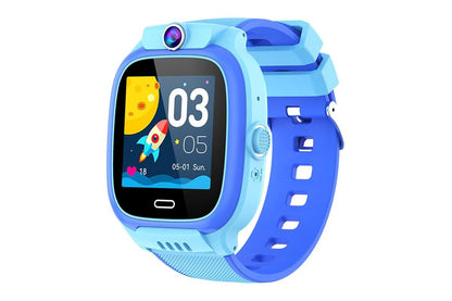 4G Smart Phone Watch Dual Positioning Alarm Water-Resistant Smart watch-Blue