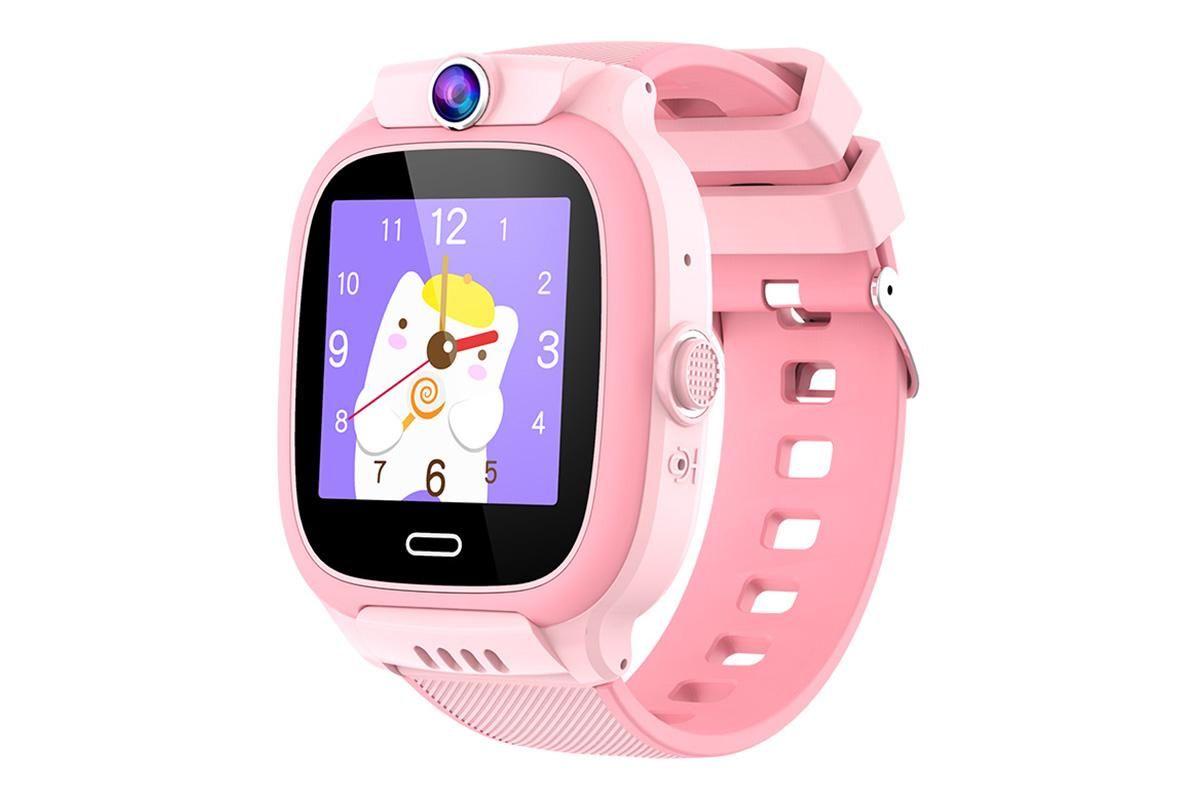 4G Smart Phone Watch Dual Positioning Alarm Water-Resistant Smart watch-Pink