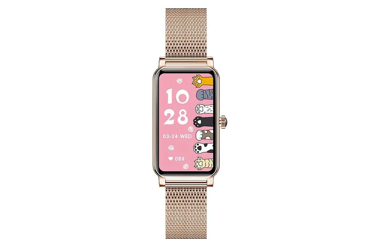 Smart Watch Women Fitness Tracker Sport Bracelet for Android iOS Phones-Gold