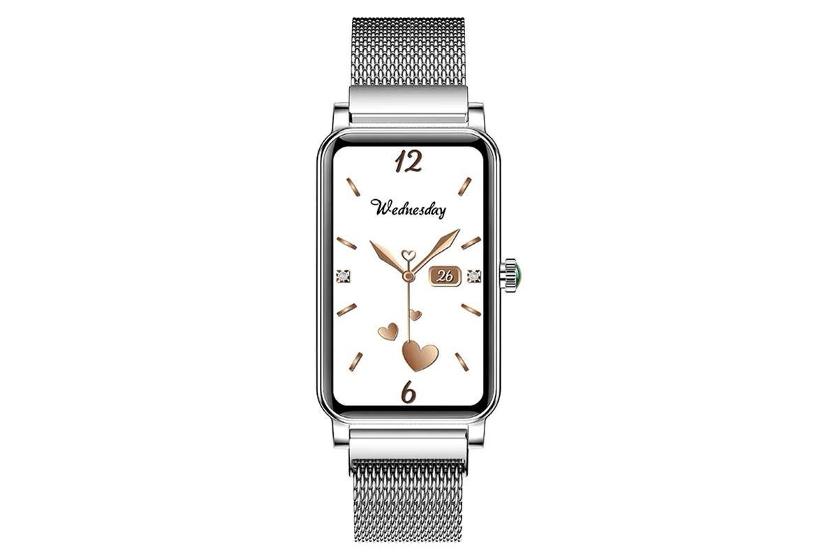 Smart Watch Women Fitness Tracker Sport Bracelet for Android iOS Phones-Silver