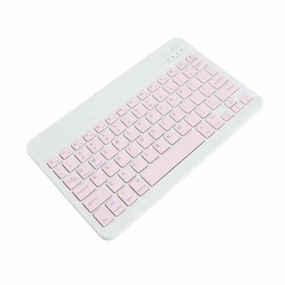 10 Inch Bluetooth Keyboard and Mouse Combo, Ultra Thin Quiet USB Charging DPI Adjustable(Pink)