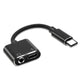 2-in-1 USB-C Charging 3.5mm Audio Adapter Converter For Type-C Android Smartphones(Black)