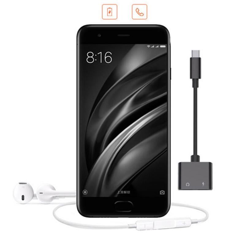 2-in-1 USB-C Charging 3.5mm Audio Adapter Converter For Type-C Android Smartphones(Silver)
