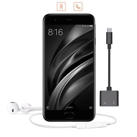 2-in-1 USB-C Charging 3.5mm Audio Adapter Converter For Type-C Android Smartphones(Silver)