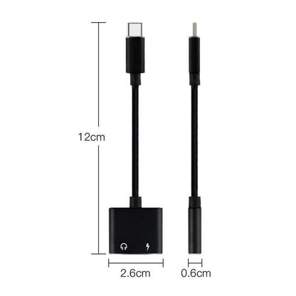 2-in-1 USB-C Charging 3.5mm Audio Adapter Converter For Type-C Android Smartphones(Silver)