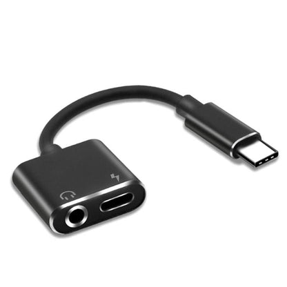 2-in-1 USB-C Charging 3.5mm Audio Adapter Converter For Type-C Android Smartphones(Silver)