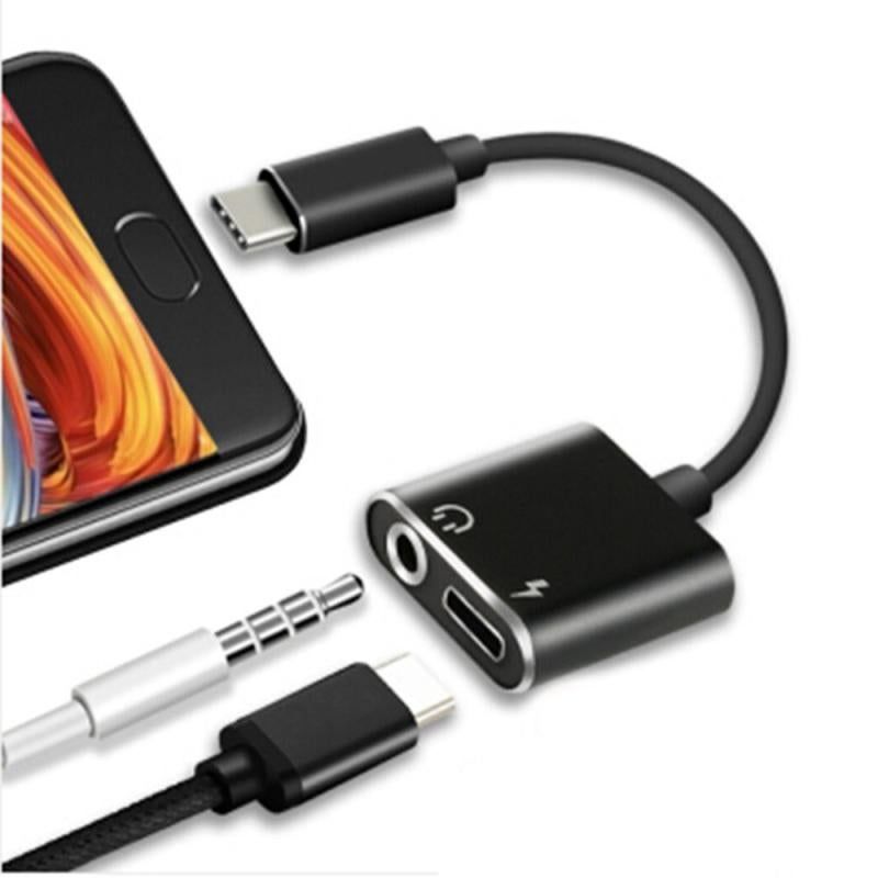 2-in-1 USB-C Charging 3.5mm Audio Adapter Converter For Type-C Android Smartphones(Gold)